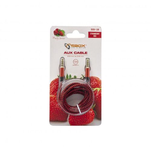 KABEL SBOX 3,5-3,5mm M/M 1,5M Fruity Blister Creveni slika 4