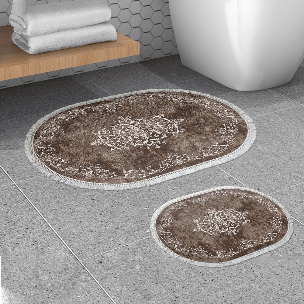 Set smeđih kupatilskih prostirki (2 komada) - 410616-O slika 1