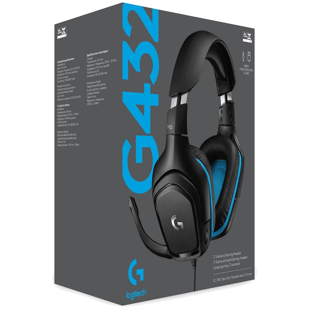 Logitech Slušalice sa mikrofonom, gaming, 7.1 surround - G432 slika 2
