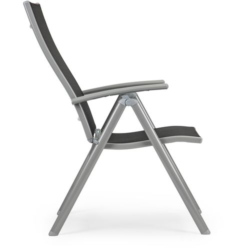 Sklopiva metalna vrtna stolica - srebrna slika 2