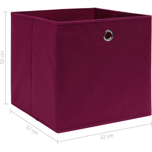Kutije za pohranu 10 kom tamnocrvene 32 x 32 x 32 cm od tkanine slika 4