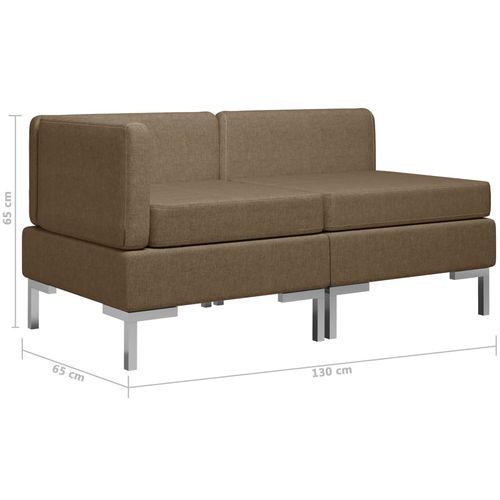 2-dijelni set sofa od tkanine smeđi slika 13