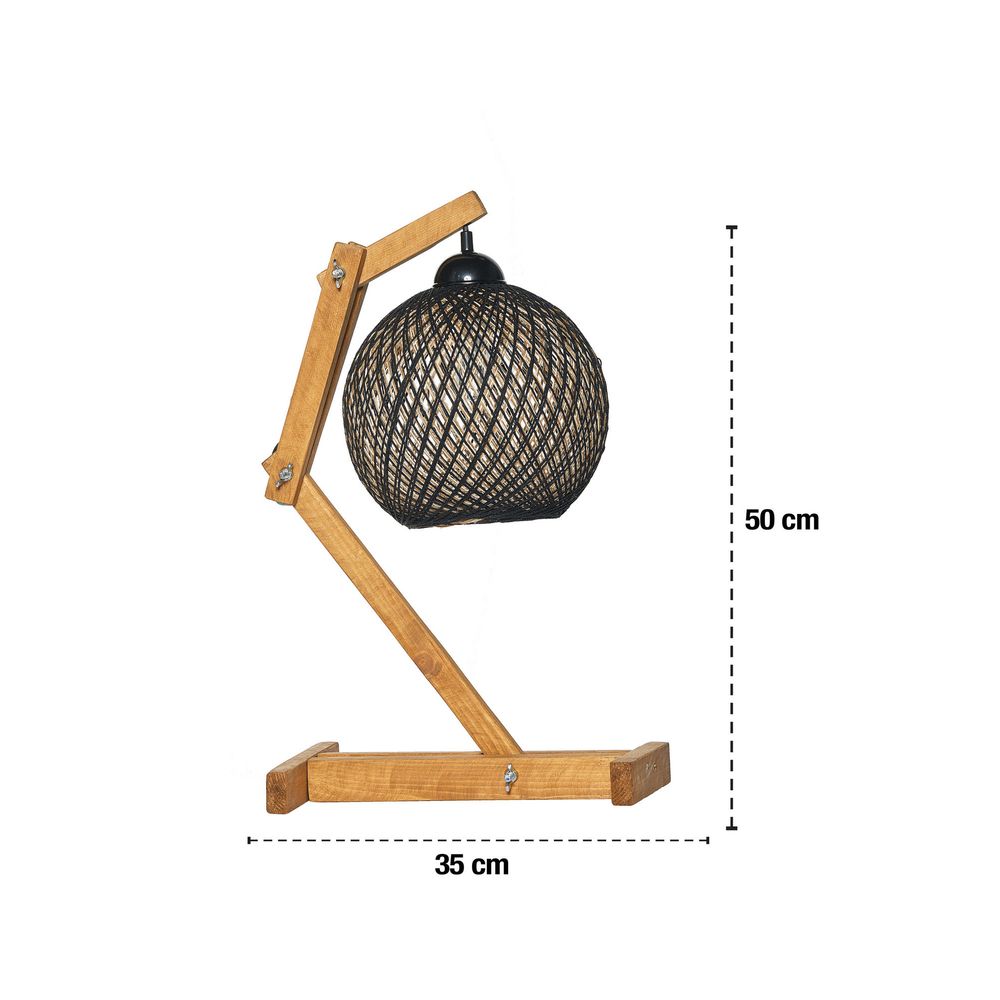 Beehive - Crna Ecru, Smeđa i Crna Stolna Lampa slika 7