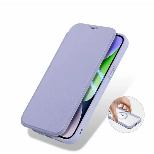 DUX DUCIS Skin X Pro – MagSafe kompatibilna preklopna torbica za Apple iPhone 15 Plus ljubičasta slika 5