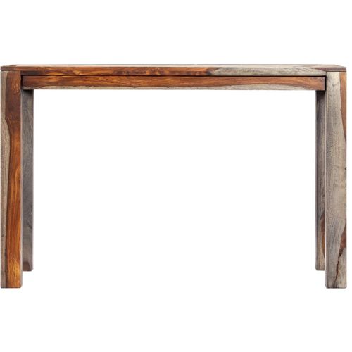 Blagovaonski stol sivi 118 x 60 x 76 cm od masivnog drva šišama slika 15
