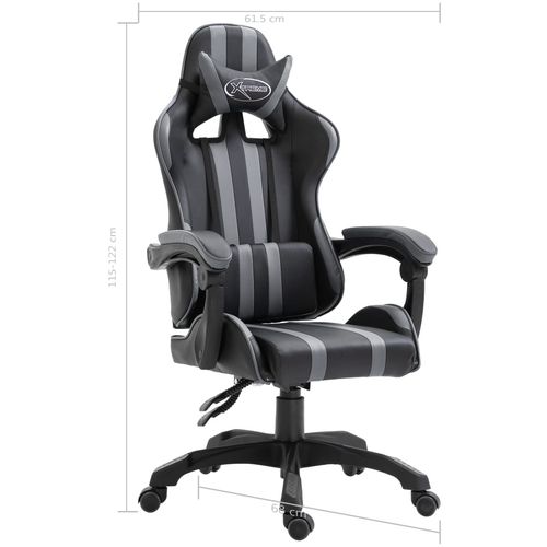 Igraća stolica od umjetne kože siva slika 32