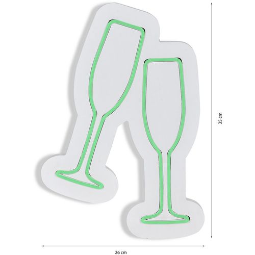 Wallity Ukrasna plastična LED rasvjeta, Champagne Glasses - Green slika 18