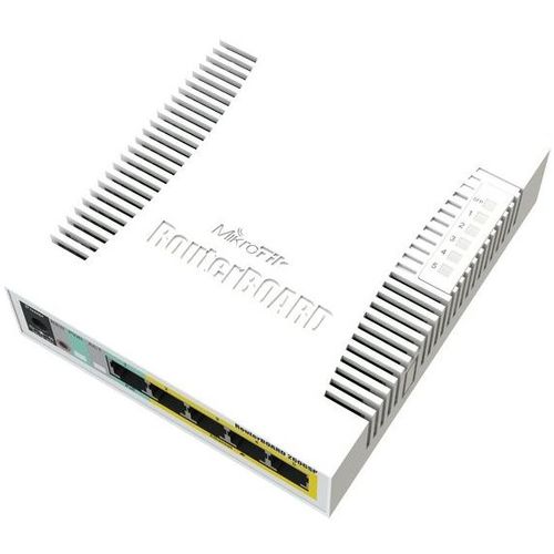 MikroTik 5-port GbE smart switch 1x SFP cage with PoE out on 4 ports slika 1