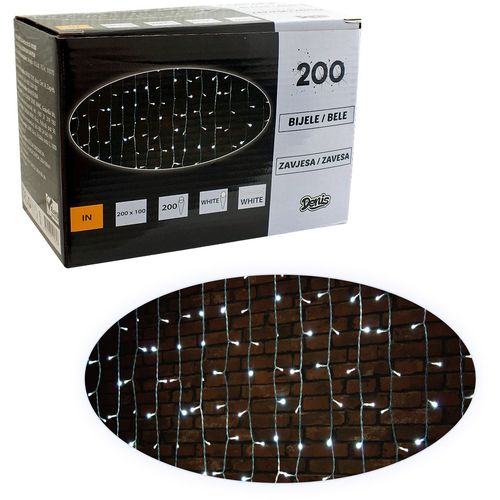 200 LED, zavjesa, bijelo svjetlo slika 1