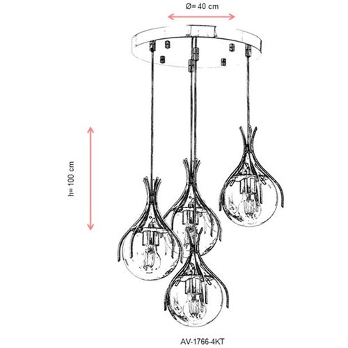 AV-1766-4KT Chrome Chandelier slika 4