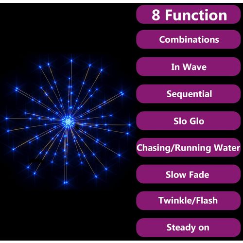 Božićna svjetla s izgledom vatrometa 2 kom plava 20 cm 280 LED slika 6