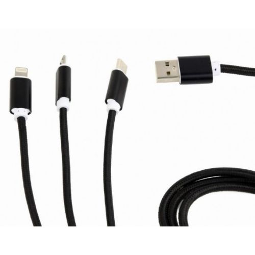 CC-USB2-AM31-1M Gembird USB 3-u-1 kabl za punjenje 8-pin, Type-C, microUSB, crni, 1m slika 2