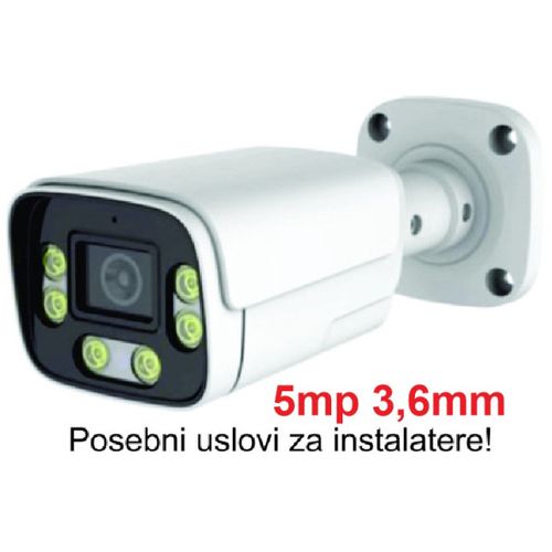 CAM-IP5MP-HAQ60D GMB kamera 5mp APP P6SLite 3.6mm-F1.4 POE, IP66 DuaL LED 6xIR+6xFull Color, MIC,25m slika 1