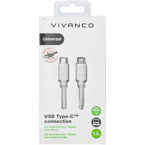 Vivanco USB kabel USB 2.0 USB-C® utikač, USB-C® utikač 1.20 m bijela  37561 slika 2