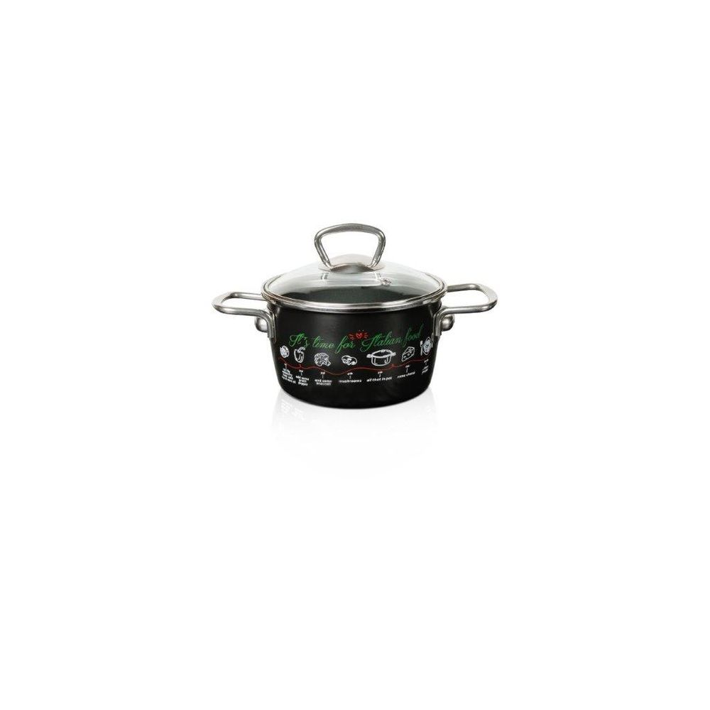 Metalac šerpa duboka imperial lux 16/1.9l sa staklenim poklopcem italian food  slika 1