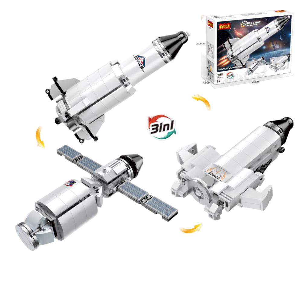 MKQ660267 Cogo Kocke svemirska raketa 3u1 26x20,5cm, 176kom slika 1