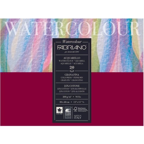 Blok FABRIANO Watercolor Gf 30X40 200G 20L 72613040 slika 1