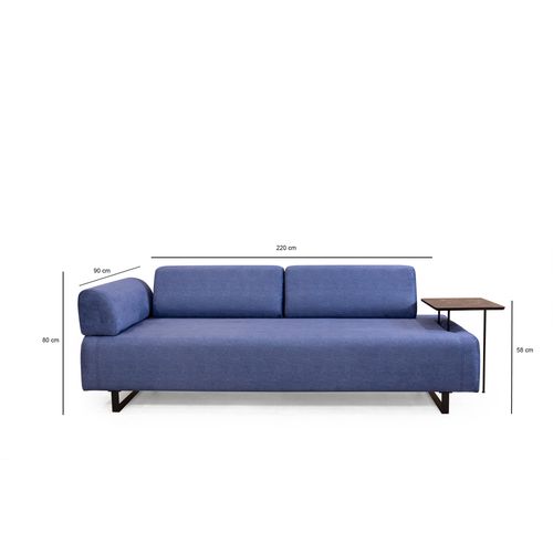 Atelier Del Sofa Trosjed na razvlačenje INFINITY plavi, Infinity with Side Table - Blue slika 5