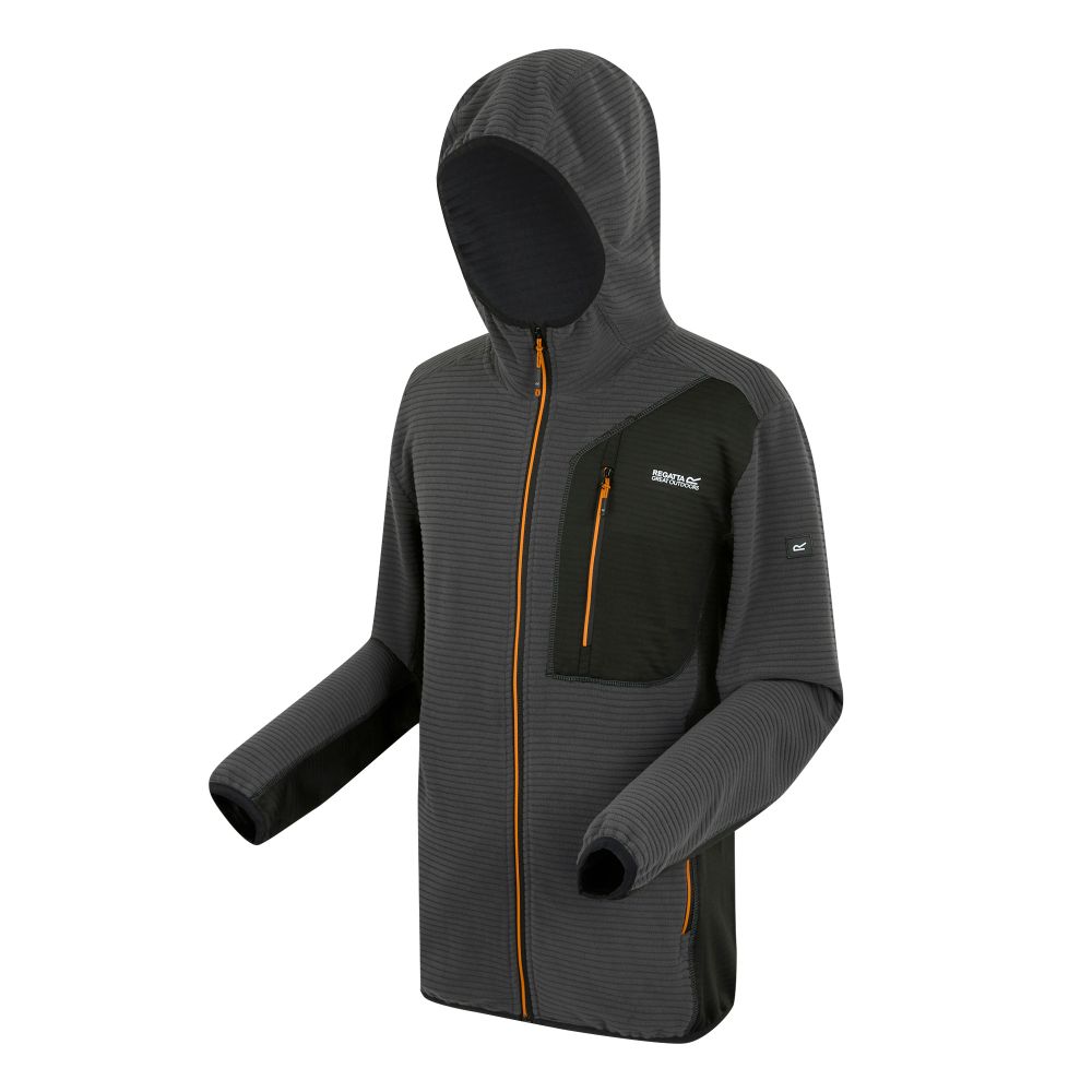 Regatta Muški duks na kopčanje sa kapuljačom Lakewright Fleece Ash/Black slika 2
