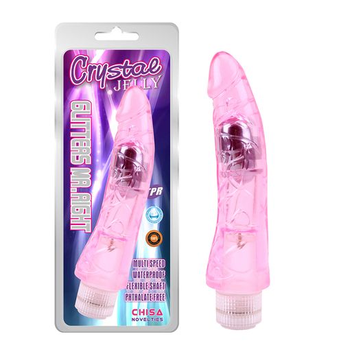 Roze Vibrator 22cm Glitters Mr.Right Pink slika 1