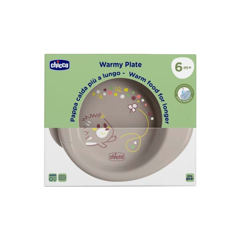 Chicco Dječiji tanjir Warmy, Grey slika 3