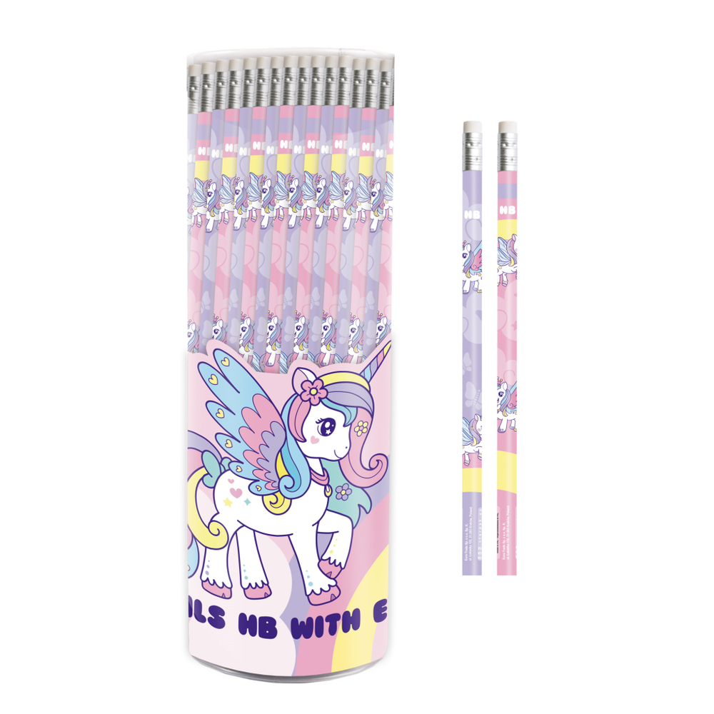 STARPAK 490972 Drvena olovka sa gumicom Unicorn, 48 kom slika 1