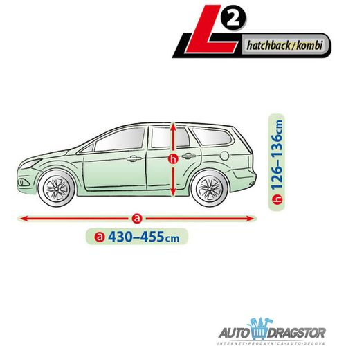 CERADA ZA AUTOMOBIL L2 HATCBACK,D 430-455CM,V 126-136CM slika 2