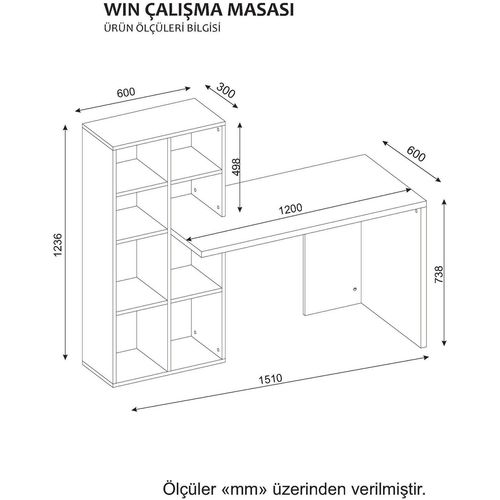 Woody Fashion Radni stol, Bijela boja Orah, Win - White, Walnut slika 3