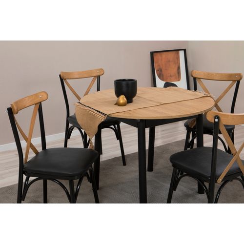 Oliver - Oak, Black Oak
Black Extendable Dining Table & Chairs Set (5 Pieces) slika 3