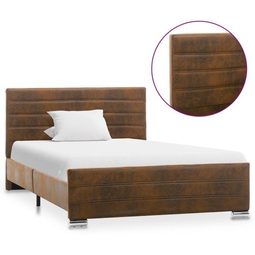 Okvir za krevet od umjetne brušene kože smeđi 120 x 200 cm slika 30
