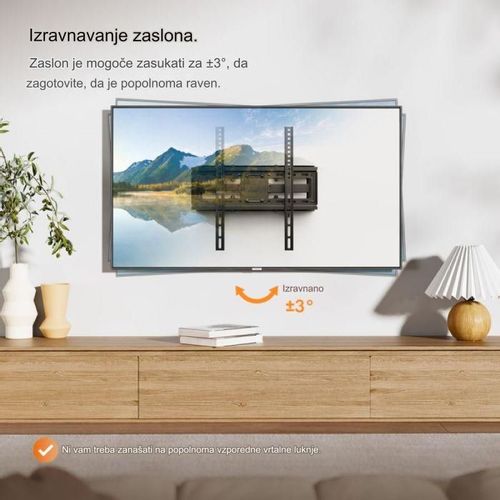 VonHaus zidni nosač za TV 23-56'' s nagibom, rotacijom i produžetkom do 45 kg slika 7