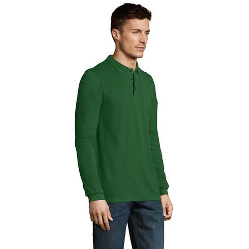 WINTER II muška polo majica sa dugim rukavima - Tamno zelena, L  slika 3