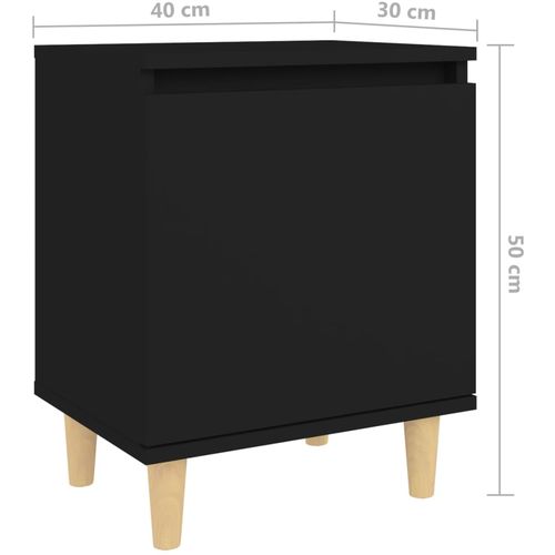 Noćni ormarić s nogama od masivnog drva crni 40 x 30 x 50 cm slika 8