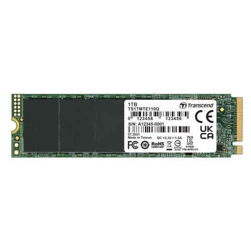 Transcend TS500GMTE110Q M.2 NVMe 500GB, 2280, PCIe Gen3x4, M-Key, QLC, DRAM-less slika 1