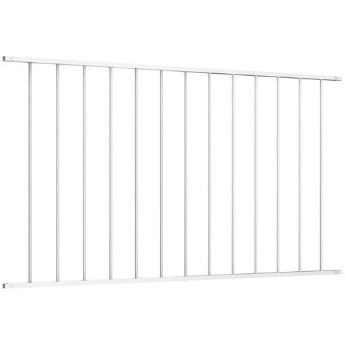 Panel za ogradu od čelika obloženog prahom 1,7 x 1,25 m bijeli slika 13