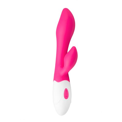 Silikonski G-spot Rabbit Vibrator - Roza/Bijeli slika 1