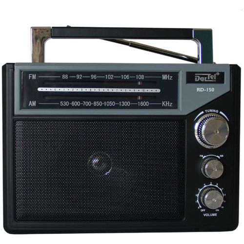 Dartel radio FM, AM, analogni, AC ili klasične baterije, crni RD-150 slika 3
