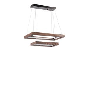 Bergama Büyük 2 Li Ceviz Ledli Avize 3 Renk Walnut Chandelier