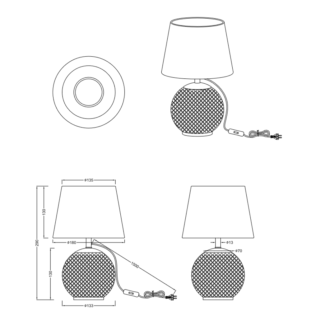 JONNA STOLNA LAMPA BROWN slika 4