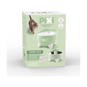 Hagen Catit Pixi Combo Pack fontana za mačke zelena + filteri + posuda za hranu