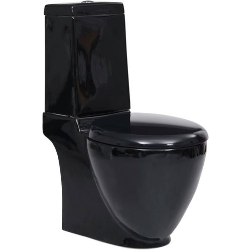 Keramička okrugla toaletna školjka s protokom vode crna slika 47