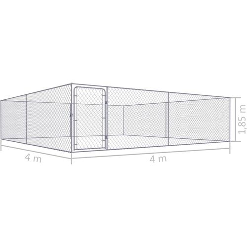 Vanjski kavez za pse od pocinčanog čelika 4 x 4 x 1 m slika 5