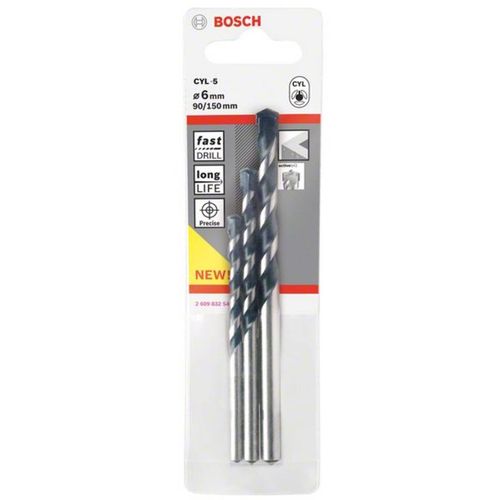 Bosch Accessories CYL-5 2608588164 karbid spiralno svrdlo za beton-komplet 3-dijelni 5 mm, 6 mm, 8 mm Ukupna dužina 100 mm cilinder 1 Set slika 1