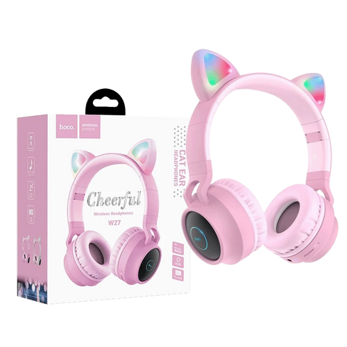 hoco. Bežične stereo slušalice, Bluetooth v5.0, 300mAh - W27 Cat Ear Pink slika 1