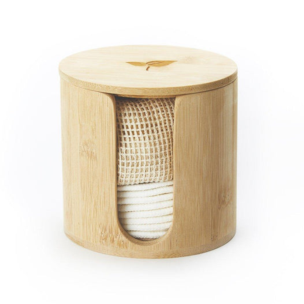 StylPro Bamboo posuda s 8 višekratnih bambusovih jastučića za uklanjanje šminke slika 1