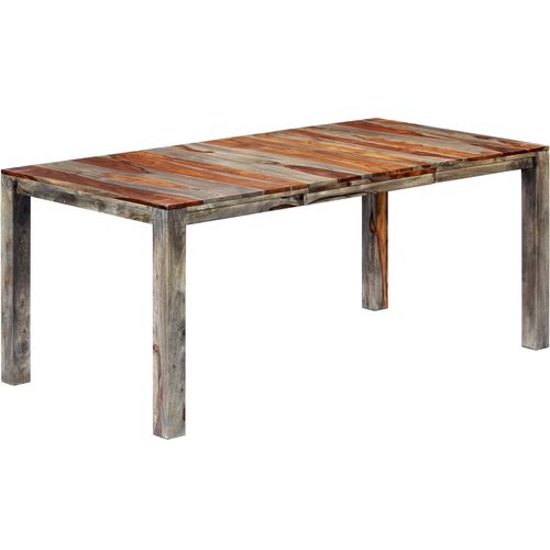 Blagovaonski stol sivi 180 x 90 x 76 cm od masivnog drva šišama slika 1