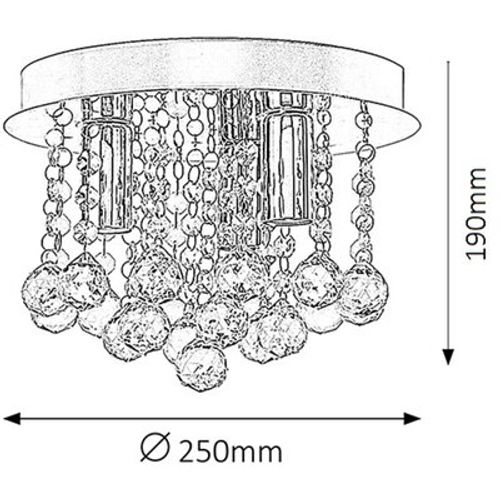 Rabalux Corinna plafonska lampa d25 E14 3x40W Moderna rasveta slika 2