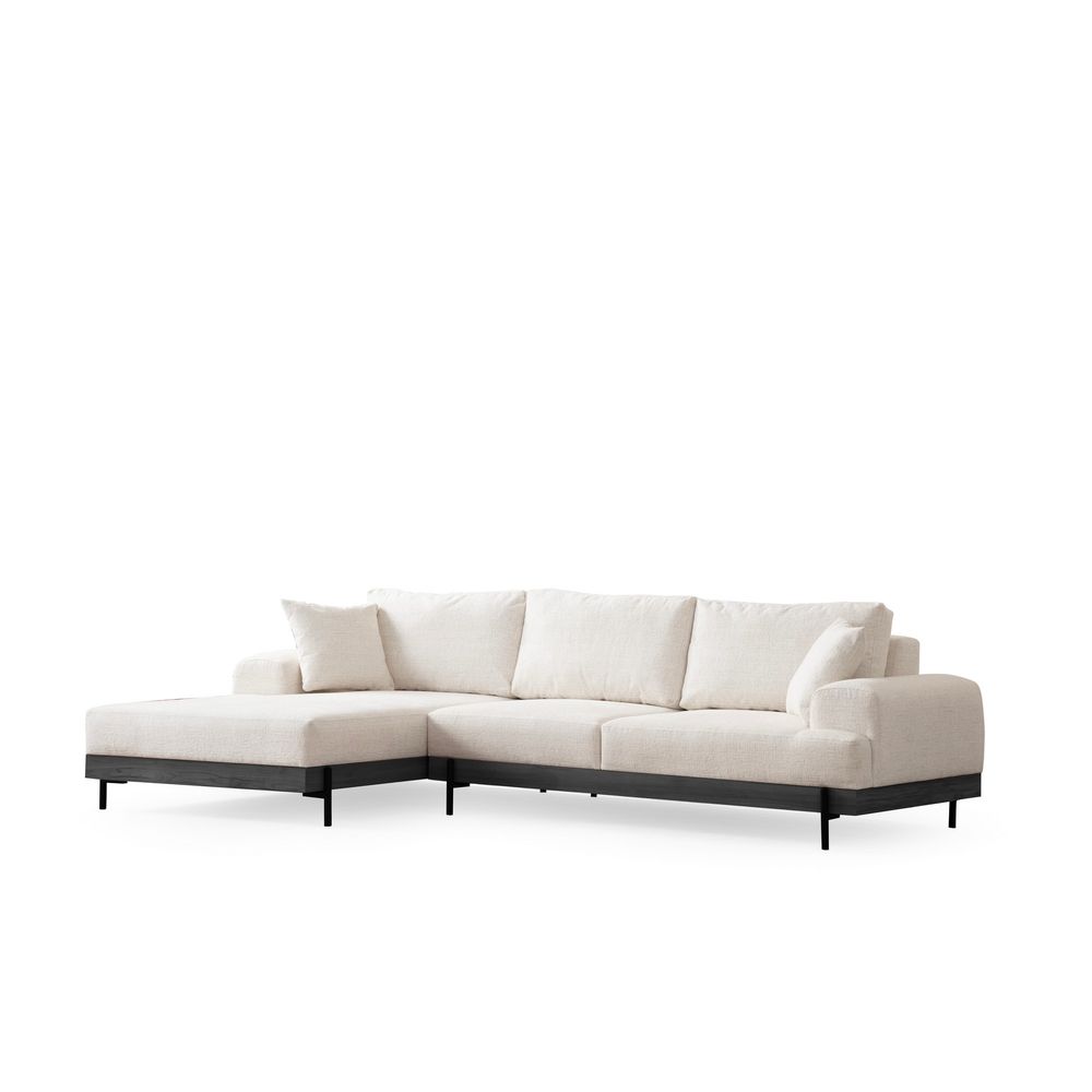 Ugaona Sofa Eti Black Left - Bijela slika 8
