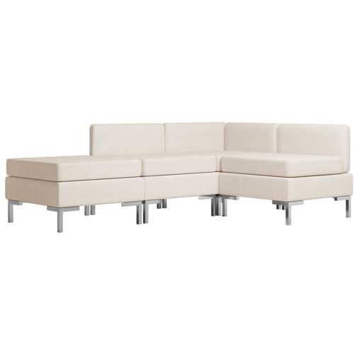 4-dijelni set sofa od tkanine krem slika 37