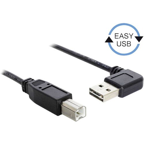 Delock USB kabel USB 2.0 USB-A utikač, USB-B utikač 2.00 m crna pozlaćeni kontakti, UL certificiran 83375 slika 1